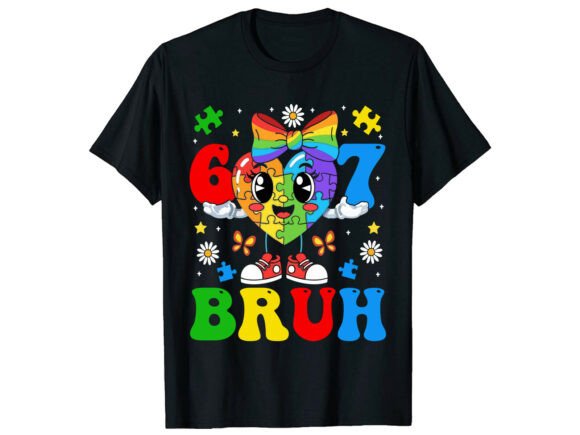 67 Bruh Puzzle Heart Autism T-Shirt Embroidery Design Review