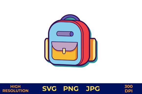 A Designer's Take on the Cartoon Backpack Illustration for Embroidery