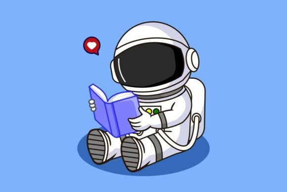 A Designer's Take on the Cute Astronaut Reading Book