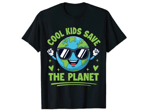 Cool Kids Save Planet Earth Day T-Shirt Design Review