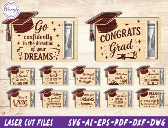 Graduation Money Holder Designs for Embroidery Projects