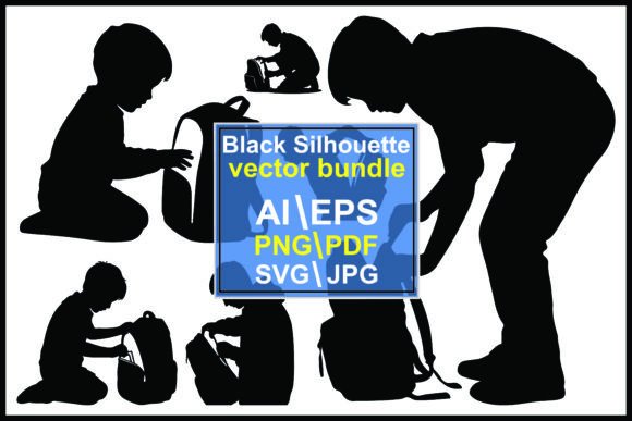 Silhouettes of People Handling Backpacks