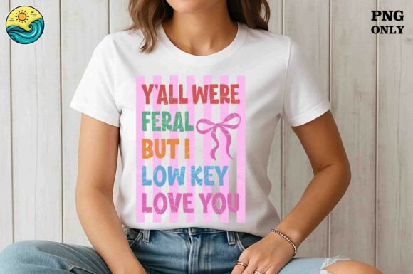 Y all Were Feral but I Low Key Love Png Design Review